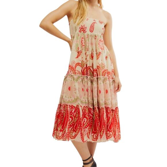 Free People Women’s Super Thrills Print Tiered Maxi Skirt Multi Size S - Picture 2 of 3